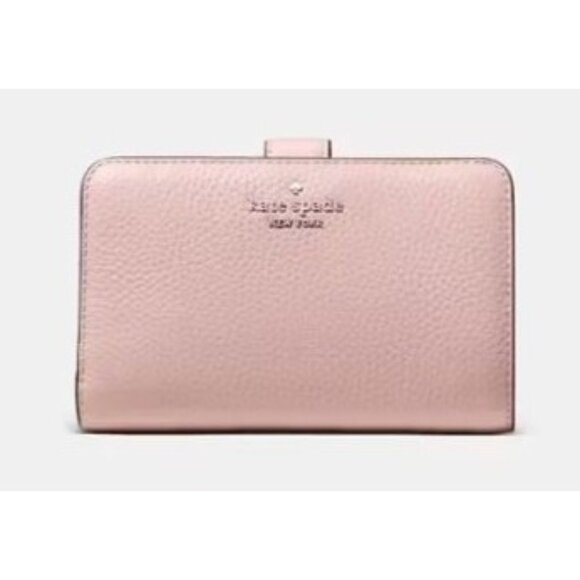 Kate Spade Wallet Lena Medium Bifold Tutu Pink Pebbled Leather Zip Pocket NEW - Picture 1 of 9